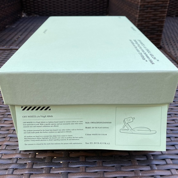 Off-White Zip-tie Leather Flat Sandals - Picture 12 of 13